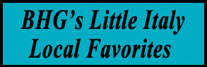 BHG's Little Italy Favorites List Placard
