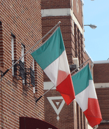 Italian Flags on Building in Little Italy Baltimore MD