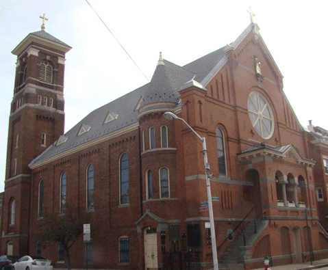 Historic St. Leo's Catholic Church on the corner of Exeter & Stiles Streets Little Italy Baltimore MD