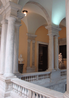 Walters Art Museum Interior Hallway with Lovely White Marble Columns and Railings Mount Vernon Baltimore MD