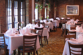 Chiapparelli's Italian Restaurant Large Dining Room with White Table Cloths and Fresh Flowers Little Italy Baltimore MD