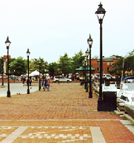 Brown's Wharf Waterfront Promenade with Antique-Style Street Lamps Fell's Point Baltimore MD