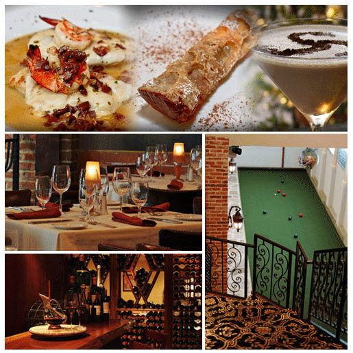 La Scala Ristorante  Italiano Mouthwatering Seafood Appetizer, Famous Homemade Cannoli, Specialty Drink, Dining Room with Candlelight and Glistening Wine Glasses, Wine Tasting Room with Wine Racks and Bar, Indoor Bocce Ball Court, Little Italy, Baltimore, MD